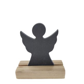 4A Engel | Kleur: Zwart | Kerst Decoratie | Lengte 10.5 centimeter | Breedte 4.5 centimeter | Hoogte 11 centimeter | Per 12 engels