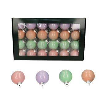 4A Pearl Kerstballen | Kleur: Gemengde Kleuren | Diameter 40 millimeter | Per 48 kerstballen