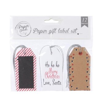 4A Mixed Colours Christmas Labels "Merry Christmas" | Width 4 centimeter | Height 8.5 centimeter | Per 12 labels