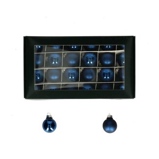 4A Blue Christmas baubles | Shiny and Matte baubles | Diameter 25 millimeter | Per 24 Christmas baubles