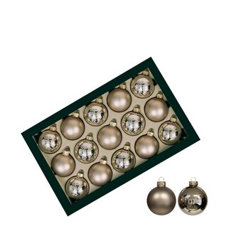 4A Taupe Christmas baubles | Shiny and Matte baubles | Diameter 60 millimeter | Per 30 Christmas baubles