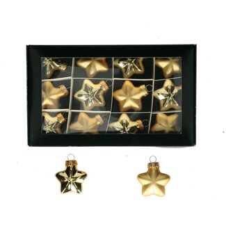 4A Golden Christmas baubles in star shape | Diameter 40 millimeter | Per 12 Christmas baubles