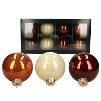 4A Mixed Colours Christmas Baubles | Shiny and Matte Baubles | Diameter 80 millimetre | Per 8 Christmas baubles