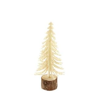 4A Kerstboom | Kleur: Crèmekleurig | Kerst Decoratie | Diameter 8 centimeter | Hoogte 19 centimeter | Per 16 kerstboompjes