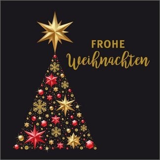 4A Black Gold-coloured Red Christmas card "Weihnachten" | Height 7 centimeter | Width 7 centimeter | Per 20 cards