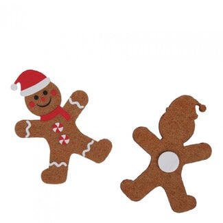 4A Sticker Peperkoek Pop | Kleur: Bruin | Kerst Decoratie | Lengte 6 centimeter | Per 12 stickers