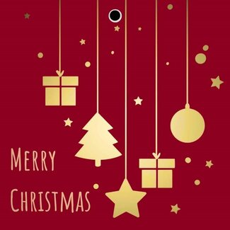 4A Red Christmas card "Merry Christmas" | Height 7 centimeter | Width 7 centimeter | Per 20 cards