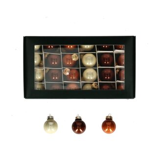 4A Mixed Colours Christmas baubles | Shiny and Matt baubles | Diameter 25 millimetre | Per 24 Christmas baubles