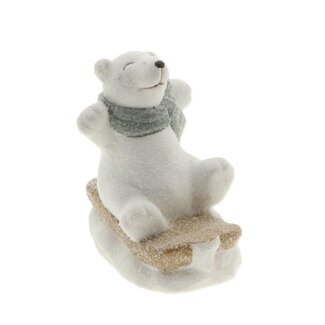 4A IJsbeer Bruno | Kleur: Naturel Wit | Kerst Decoratie | Lengte 11.5 centimeter | Breedte 9 centimeter | Hoogte 13 centimeter | Per 6 beren