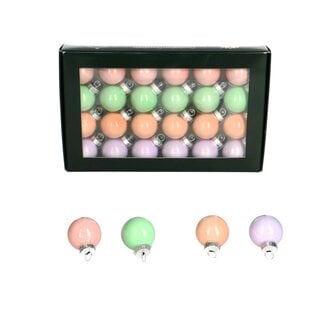 4A Pearl Kerstballen | Kleur: Gemengde Kleuren | Diameter 25 millimeter | Per 24 kerstballen