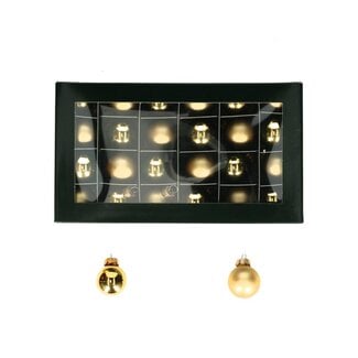 4A Gold-coloured Christmas Baubles | Shiny and Matte Baubles | Diameter 25 millimetre | Per 24 Christmas Baubles