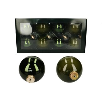 4A Green Pearl Christmas baubles | Diameter 80 millimetre | Per 8 Christmas baubles