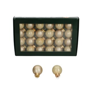 4A Champagne-coloured Christmas Baubles | Shiny and Matt Baubles | Diameter 25 millimetre | Per 24 christmas baubles