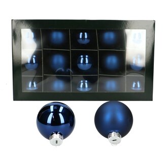 4A Blue Christmas Baubles | Shiny and Matte Baubles | Diameter 60 millimeter | Per 30 christmas baubles