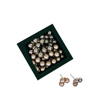 4A Taupe Christmas Baubles | Shiny and Matte Baubles | Diameter 25 millimeter | Per 144 Christmas Baubles