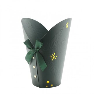 4A Green Pot Cover Gloria ES12 | Christmas Decoration | Diameter 12 centimeter | Per 10 pot covers