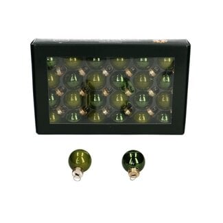 4A Pearl Groene Kerstballen | Kleur: Groen | Diameter 25 millimeter | Per 24 kerstballen