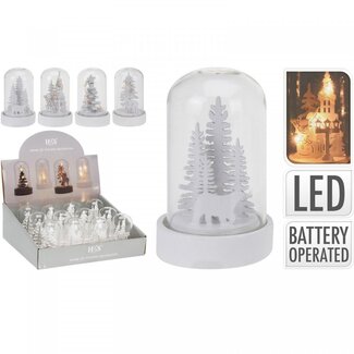 4A Natural White LED Cloche Assorted | Christmas Decoration | Diameter 5.5 centimetre | Height 9 centimetre | Per 12 cloches