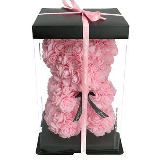 4A Lichtroze Beer van Foam Rozen | Hoogte 28 centimeter | Per beer