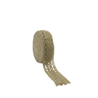 4A Light brown Jute Ribbon | Width 30 millimeter | Length 5 meter | Per roll