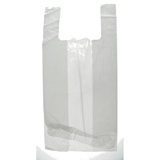 4A Natural White Plastic T-shirt Bags | Width 40 - 20 centimetre | Length 80 centimetre | Per 250 bags
