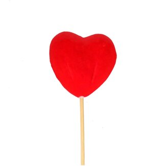 4A Red Felt Heart Pick | Length ±50 centimetre | Diameter 6 centimetre | Per 25 picks