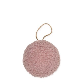 4A Old pink Teddy Christmas bauble | Diameter 10 centimetre | Per 3 Christmas baubles