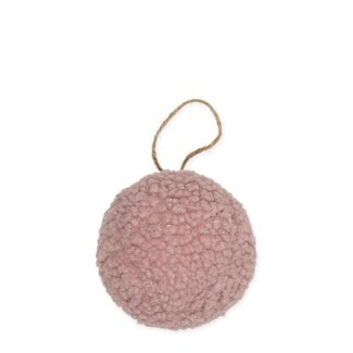 4A Teddy Kerstbal | Kleur: Oudroze | Diameter 10 centimeter | Per 3 kerstballen
