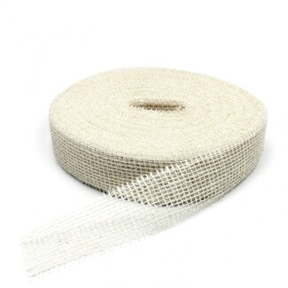 4A Ruban en jute naturel blanc | Largeur 50 millimeter | Longueur 40 meter | Par rouleau