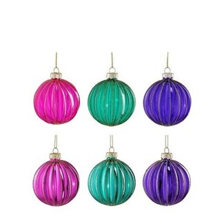 4A Mixed Colour Glass Christmas Baubles | Diameter 8 centimetre | Per 12 Christmas baubles