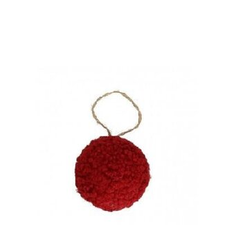 4A Teddy Kerstbal | Kleur: Bordeauxrood | Diameter 7 centimeter | Kerst Decoratie | Per 4 kerstballen