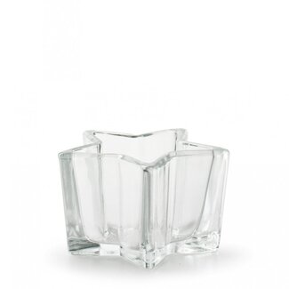 4A Kerst Theelicht glas ster d10.5*6cm