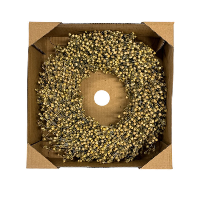 Flax wreath | Colour: Brown Natural | Ø 30 centimeter | Available to order per wreath
