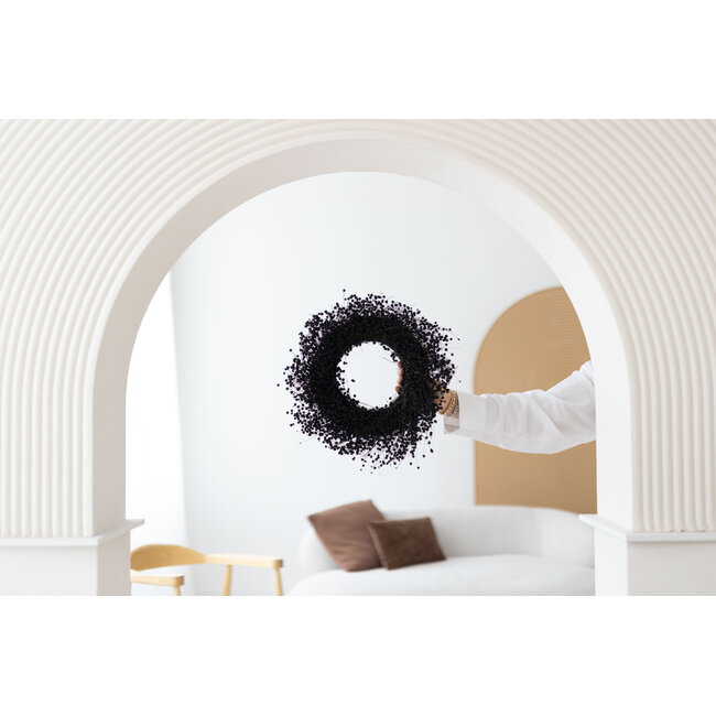 Flax wreath | Colour: Black | Ø 30 centimeter | Can be ordered per wreath