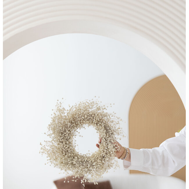 Flax wreath | Colour: White | Ø 30 centimeter | Available to order per wreath