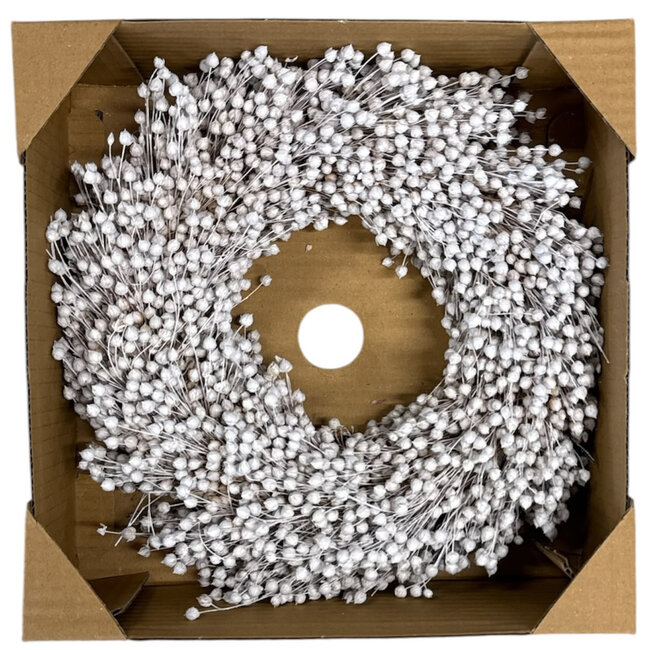 Flax wreath | Colour: White | Ø 30 centimeter | Available to order per wreath