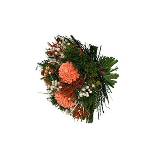 MyFlowers Bouquet Dried Flowers “Sevilla Salmon” | Length ± 20 centimetre | With salmon-coloured and white flowers | Per bouquet