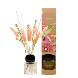 Dutch Dried Sage & Grapefruit Reed Diffusers with Dried Flowers | Grapefruit Sage | Content 50 millilitre | Per bottle