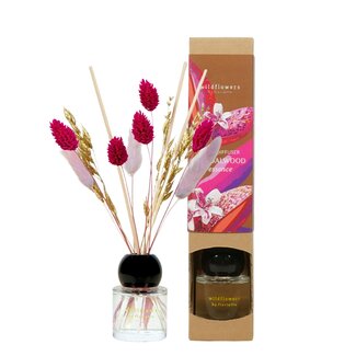Dutch Dried Bois de santal Essence Bâtonnets parfumés avec fleurs séchées | Essence de santal | Contenu 50 milliliter | Par flacon