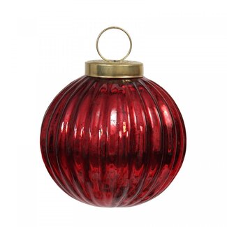 4A Boules de Noël rouges brillantes | Décoration de Noël | Diamètre 7.5 centimeter | Par 9 boules de Noël
