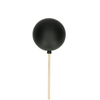 4A Noire Mate Boule de Noël Tige | Décoration de Noël | Longueur tige ± 50 centimètre | Diamètre boule de Noël 6 centimètre | Par 25 tiges