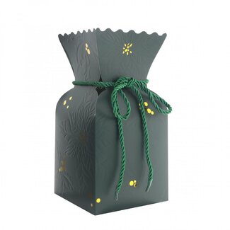 4A Sac à bouquet vert Vase à bouquet “Gloria” | Décoration de Noël | Diamètre 13 centimètre | Hauteur 26 centimètre | Par 10 sacs à bouquet