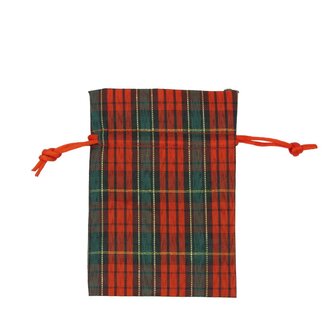 4A Sachets écossais à carreaux verts et rouges “Tartan” | Décoration de Noël | Largeur 9 centimeter | Hauteur 12 centimeter | Par 10 sachets