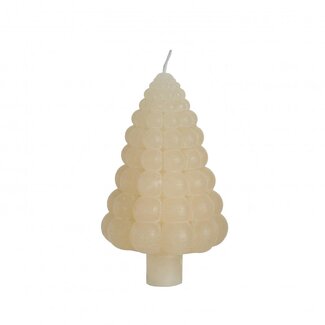4A Bougie sapin de Noël bulle couleur crème | Décoration de Noël | Diamètre 7 centimeter | Hauteur 12 centimeter | Par 6 bougies