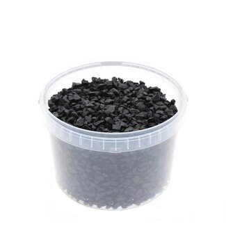 4A Fijne Steentjes in Herbruikbare Emmer | Kleur: Zwart | Diameter 9 - 13 millimeter | Inhoud 3 liter | Per emmer