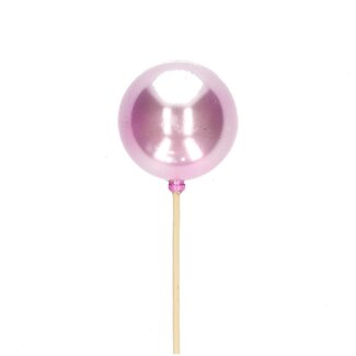 4A Tige boule de Noël perlée rose clair | Décoration de Noël | Longueur tige ± 50 centimeter | Diamètre boule de Noël 6 centimeter | Par 25 tiges