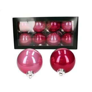 4A Pink Pearl Christmas baubles | Christmas decoration | Diameter 8 centimeter | Per 8 Christmas baubles