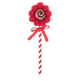 4A Red White Pick “Lollipop” | Christmas Decoration | Length pick ± 13 centimeter | Diameter lollipop 5 centimeter | Per 25 picks