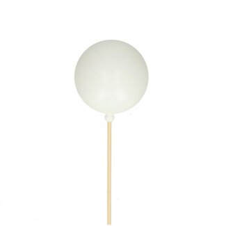 4A Naturel Blanche Mate Tige de fixation Boule de Noël | Décoration de Noël | Longueur tige ± 50 centimeter | Diamètre boule de Noël 6 centimeter | Par 25 tiges de fixation