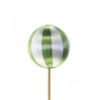 4A Green White Christmas Bauble Pick “Grace” | Christmas Decoration | Length pick ± 50 centimetre | Diameter bauble 6 centimetre | Per 25 picks
